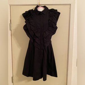 Maeve by Anthropologie Black Ruffle Mini Dress
